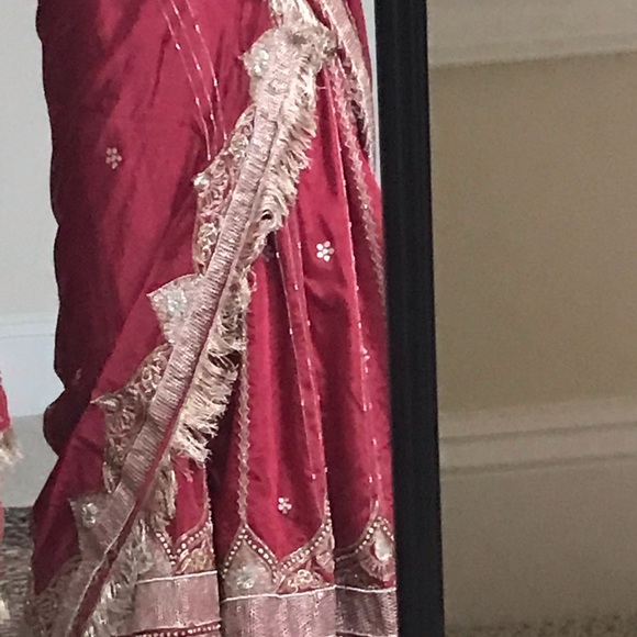 3 Pieces Pure Silk Indian Lengha Set - Picture 6 of 7